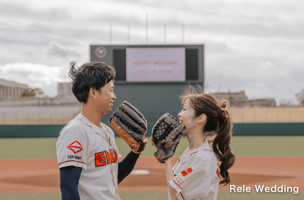 野球場での写真